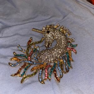 Swarovski unicorn brooch